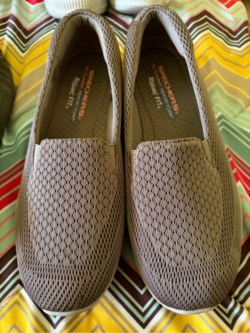 Skechers Women’s Taupe Mesh Slip-On Athletic Shoes-new without tags